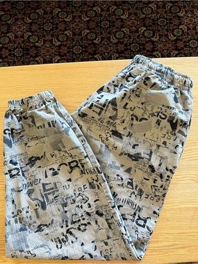 Gymshark Gray Jogger Pants with Black Graphic Print